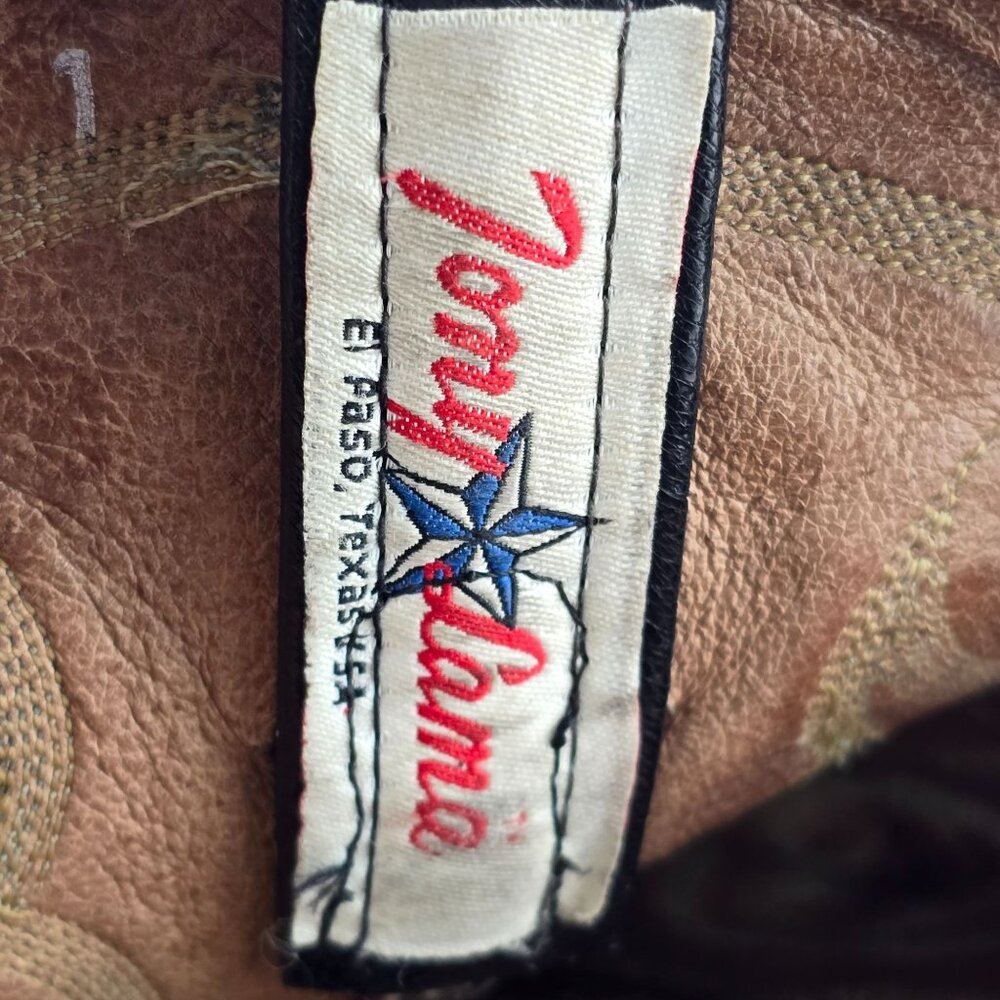 Vintage Tony Lama Mens 9D Black Exotic Ostrich Wingtip Cowboy Western Boots CBC - Picture 10 of 14